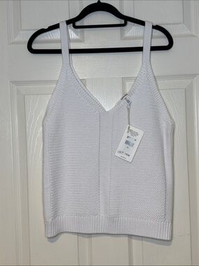 Splendid White Knit V-Neck Tank